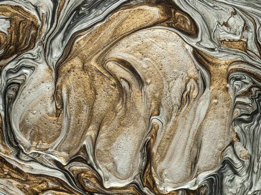 Metallic marble swirl in gold, bronze and charcoal tones